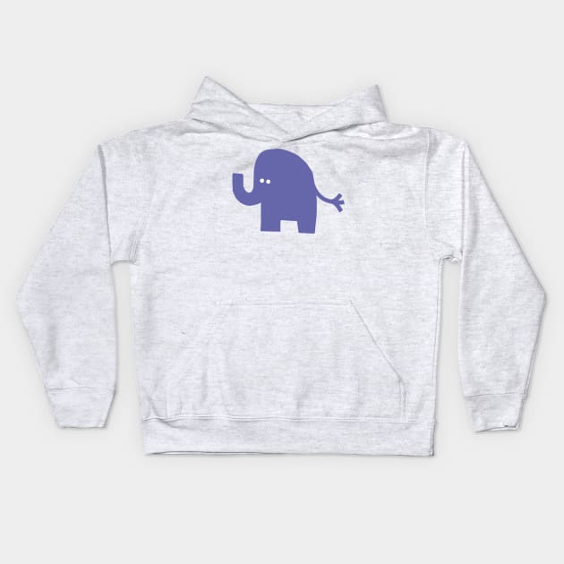 Mysterious Periwinkle Blue Chonk Elephant Kids Hoodie by ellenhenryart